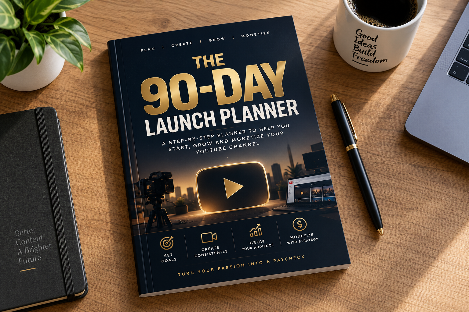 The 90-Day Launch Planner mockup