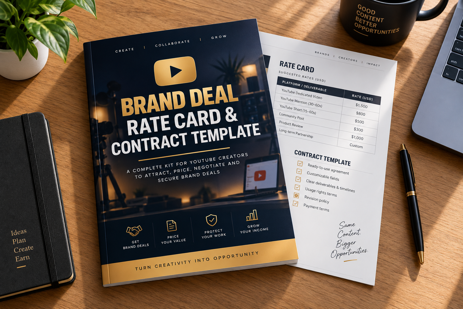 Brand Deal Rate Card and Contract Template mockup